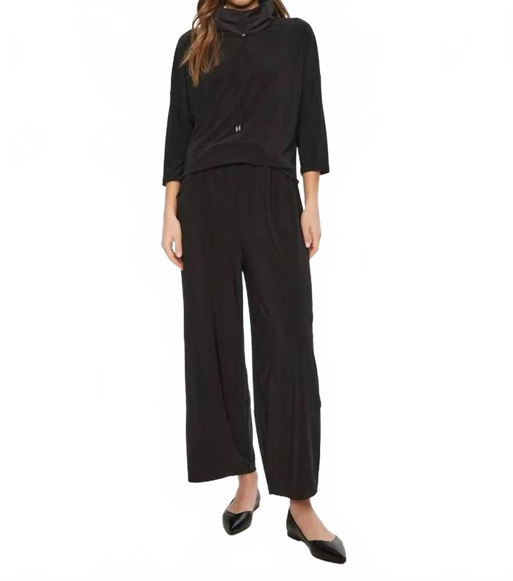 NEW JOSEPH RIBKOFF silky knit jumpsuit in black